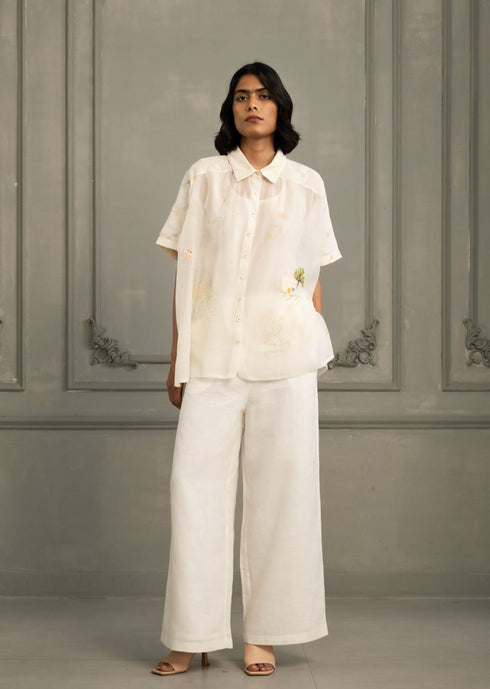 Wabi reverie ivory chanderi shirt with pants