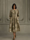 Wabi reverie sage green discharge print dress