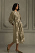 Wabi reverie sage green discharge print dress