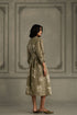 Wabi reverie sage green discharge print dress