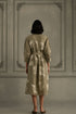Wabi reverie sage green discharge print dress