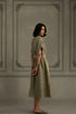 Wabi reverie sage green gauze linen dress