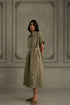 Wabi reverie sage green gauze linen dress