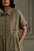 Wabi reverie sage green gauze linen dress