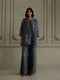 Wabi reverie stone blue shirt with flared pants