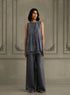 Wabi reverie stone blue top with flared pants
