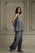 Wabi reverie stone blue top with flared pants