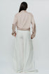 White cotton pants with zari work
