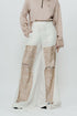 White cotton pants with zari work