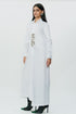 White long shirt dress with hand embroidered highlights