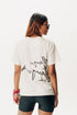 White printed and embroidered half sleeve t-shirt