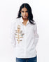 White printed patchwork shirt