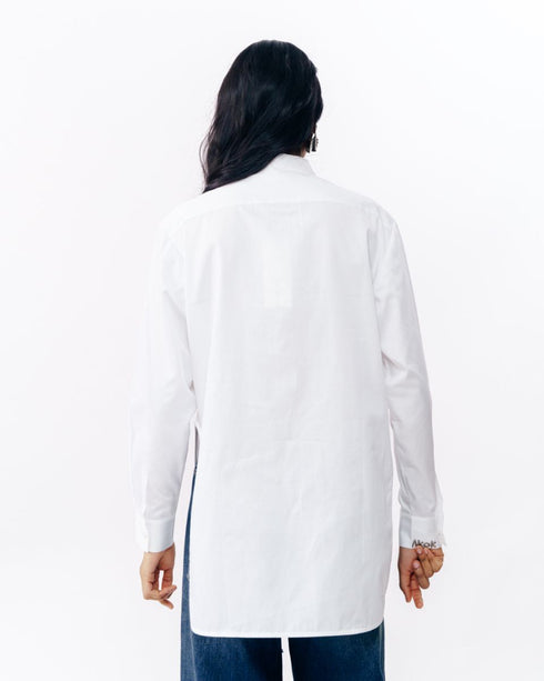 White printed patchwork shirt