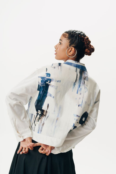 White printed shacket