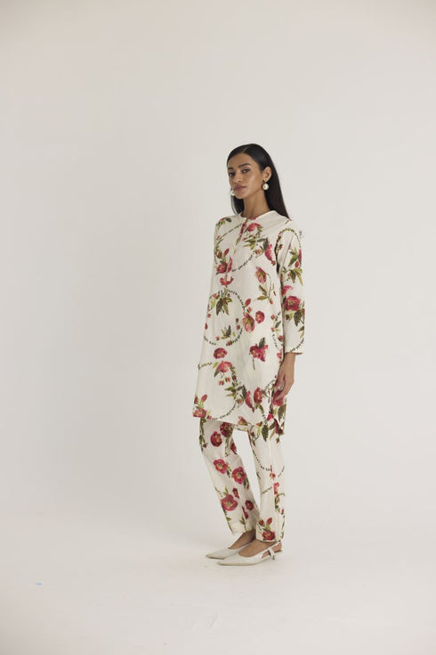 White rosita cotton short kurta set
