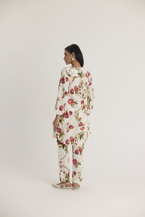 White rosita cotton short kurta set