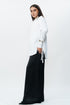 White shirt with hand embroidered cuff & collar