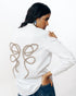 White silver beaded shirt