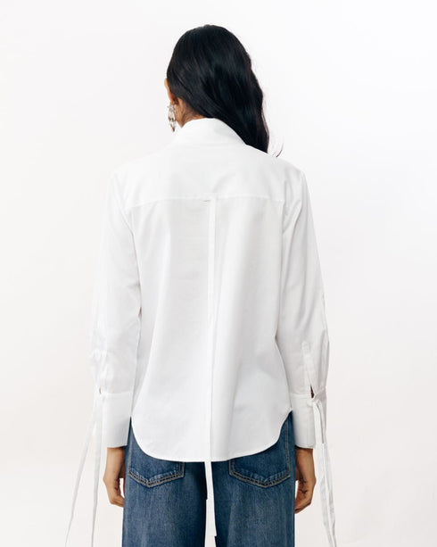 White tiki detail shirt