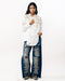 White zari embroidered shirt
