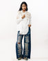 White zari embroidered shirt