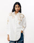 White zari embroidered shirt