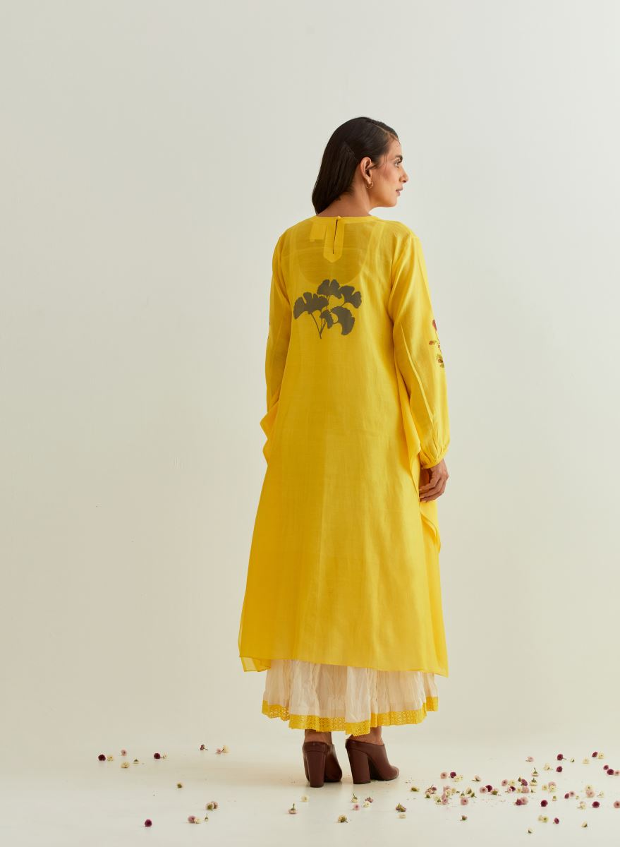 Yellow Chanderi Kurta main image 0