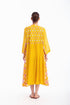Yellow floral embroidered dress