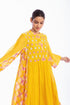 Yellow floral embroidered dress