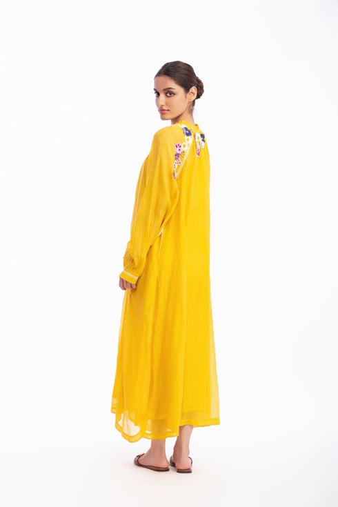 Yellow floral maxi dress