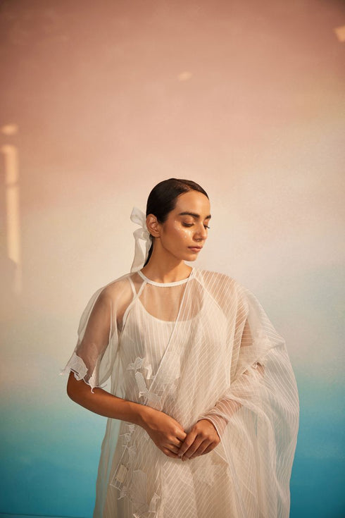 Yuugen ivory organza kurta set