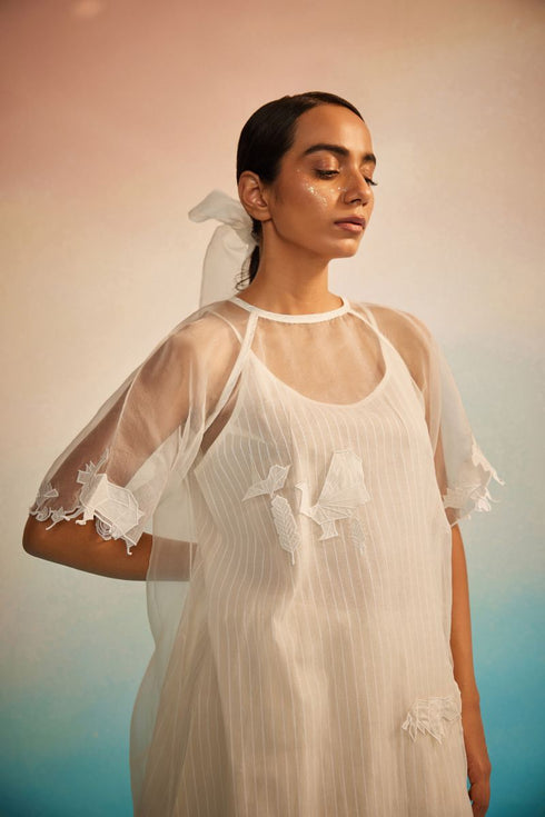Yuugen ivory organza kurta set