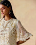 Zahara ivory and gold cutwork kurta with cutwork flared pants