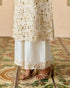 Zahara ivory and gold cutwork kurta with cutwork flared pants