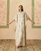 Zahara ivory and gold long kaftan