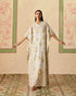 Zahara ivory and gold long kaftan