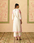 Zahara ivory and pink color block applique kurta with pants