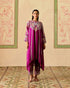 Zahara purple contrast embroidered kimono kurta with narrow pants