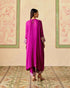 Zahara purple contrast embroidered kimono kurta with narrow pants