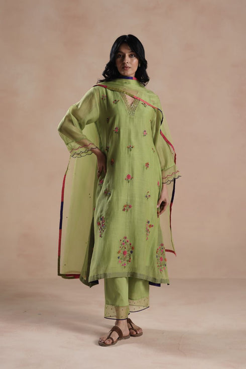 Zeya lime green kurta set