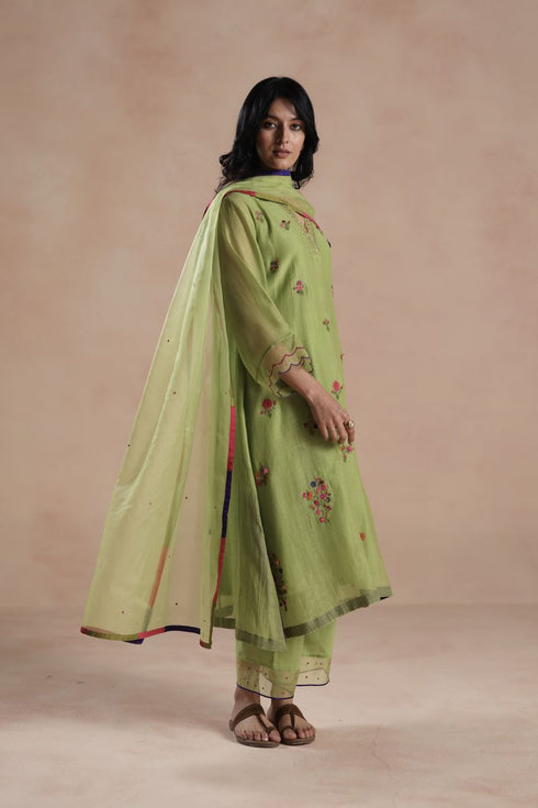 Zeya lime green kurta set