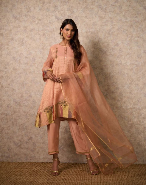 Zing peach kurta set