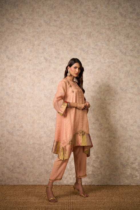 Zing peach kurta set