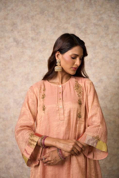 Zing peach kurta set