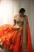 Aikeyah bright orange double layered lehenga set