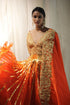 Aikeyah bright orange double layered lehenga set