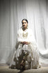 Aikeyah off white layered top paired with skirt, gota salwar and dupatta