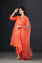 Brih coral silk organza dupatta