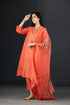 Brih coral silk organza dupatta