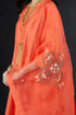 Brih coral silk organza dupatta
